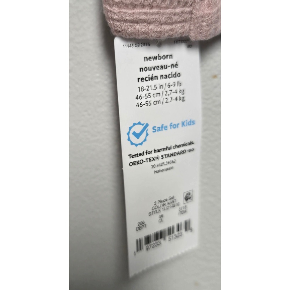 Carter's Just One You Newborn Waffle Knit 2pc Set Dusty Rose 1U214810 - Picture 3 of 6